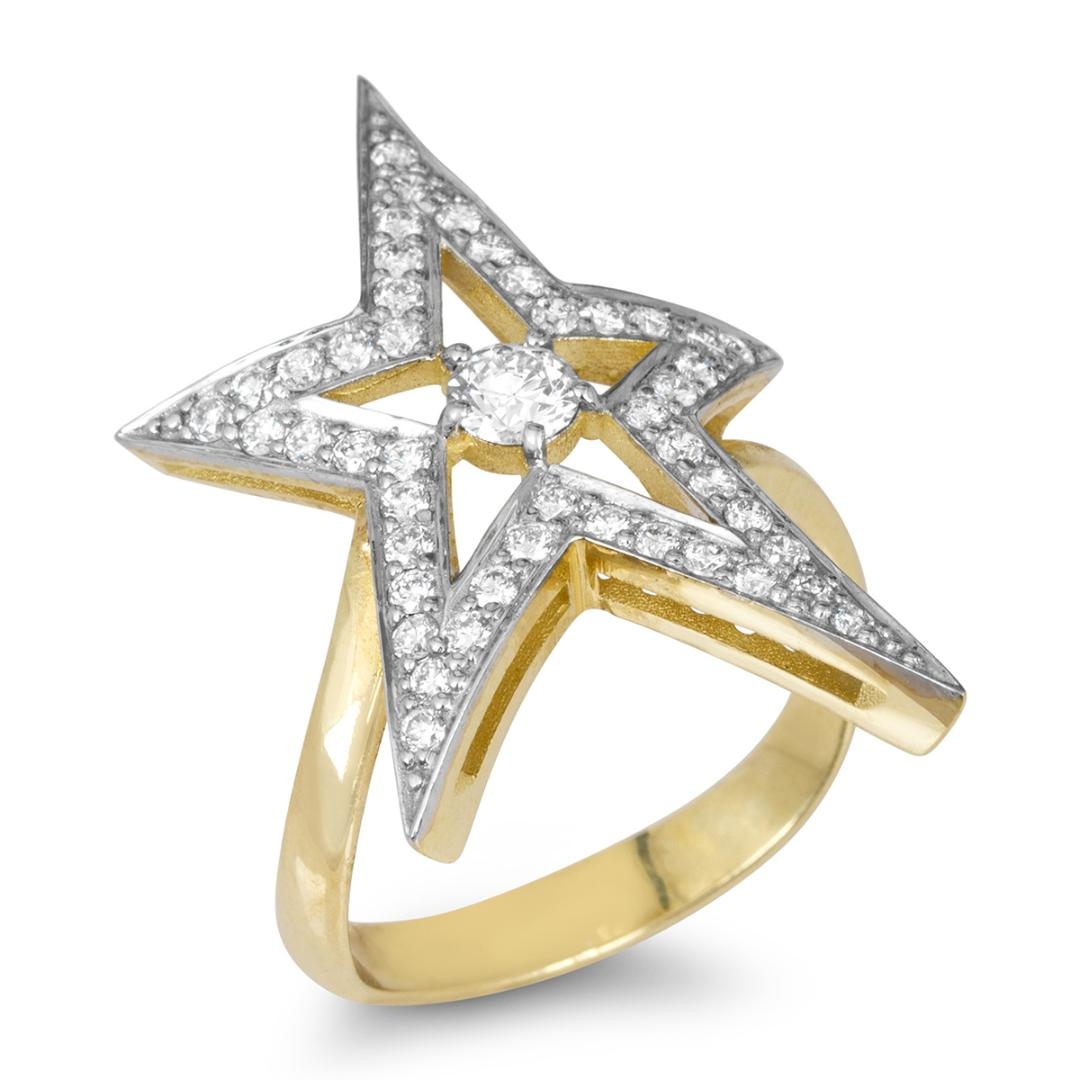Anbinder Jewelry 14K Yellow Gold Star of Bethlehem Diamond Ring ...