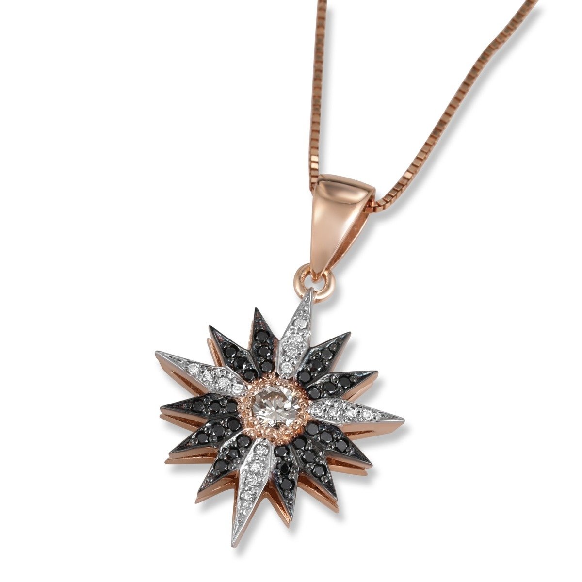 Diamond Star Necklace in 14k Rose Gold