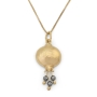 Gold-Plated Pomegranate and Chain Necklace with Stones - Color Option - 6