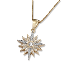 Two-Tone 14K Yellow Gold and Diamond Star of Bethlehem Pendant with ...