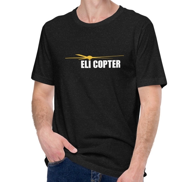 Basic Eli Copter Design Unisex T-Shirt with Color Option - 1