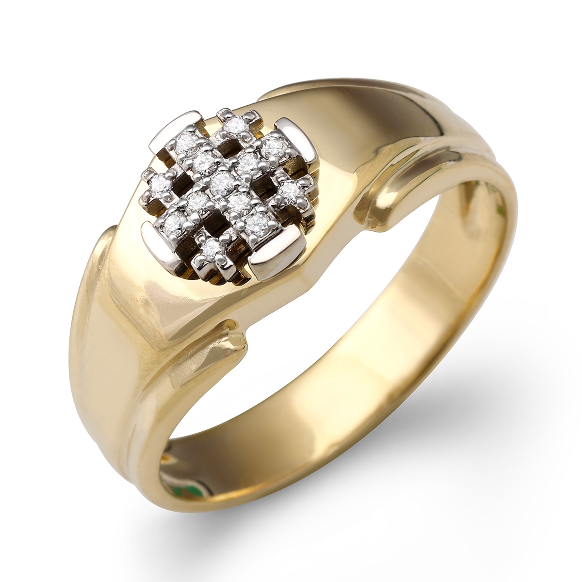 Black Diamond 3-Stone Engagement Ring in 14k White Gold